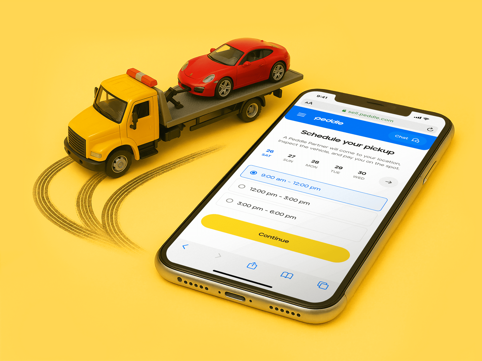 Peddle mobile pickup screen